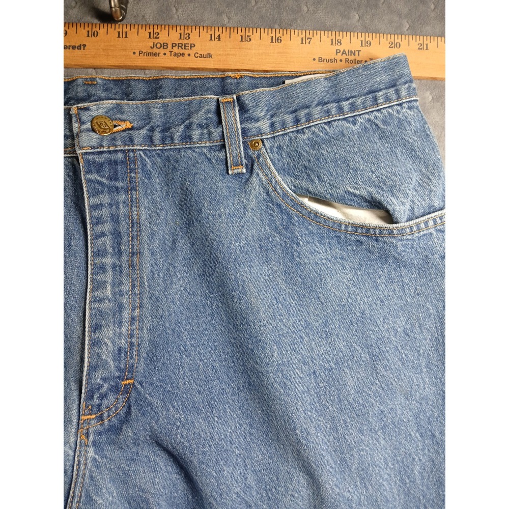 Diamond Gusset Mens Blue Denim Straight Leg Workwear Jeans 40x32 Made in USA - Picture 4 of 9